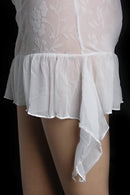Women Girls Ladies Fashionable Mini Lingerie Dress With Underwear Dancer Costume White S/M