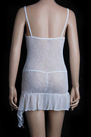 Women Girls Ladies Fashionable Mini Lingerie Dress With Underwear Dancer Costume White S/M