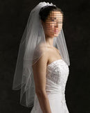 Fashionable 2 Layers Tiers Small Beads Charms Bridal Veil with Comb Bridal Wedding Clothing Accessory Wedding Outfit Accessory White