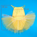Kids Girls Fashionable Fairy Dress Ballet Ballerina Gymnastic Dancewear Costume Straps Tutu Dancing Leotard 5-6Years - Yellow