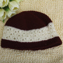 Kids Children Girls Flower Crochet Beanie Knit Hat Handmade Cap For 7-12 Yrs Maroon