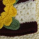 Kids Children Girls Flower Crochet Beanie Knit Hat Handmade Cap For 7-12 Yrs Maroon