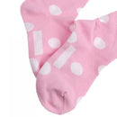 Pair Of Kids Girls Cute Beautiful Fruit Patterns Socks Stockings FIT FOR 5 - 8 years Pink With White Dots