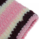 Brown Crochet Kids Children Girls Flower Beanie Hat Cap With Earflaps And Braids TM0078 Handmade 70% Wool for 7-12 Yrs