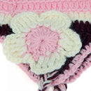 Kids Girls Soft Comfortable Wool Blending Yarn Crochet Flower Beanie Cap For 3-6 Yrs Brown/Pink/Beige