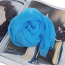 Lady Girls Fashion Clothing Accessory Tiny Wrinkles Charm Scarf Long Shawl Wrap - Solid Sky Blue