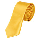 Unisex Casual Necktie Skinny Slim Narrow Neck Tie - Solid Golden Yellow