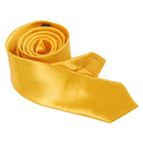Unisex Casual Necktie Skinny Slim Narrow Neck Tie - Solid Golden Yellow