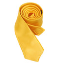 Unisex Casual Necktie Skinny Slim Narrow Neck Tie - Solid Golden Yellow