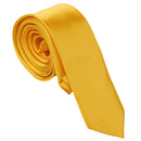 Unisex Casual Necktie Skinny Slim Narrow Neck Tie - Solid Golden Yellow