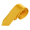 Unisex Casual Necktie Skinny Slim Narrow Neck Tie - Solid Golden Yellow