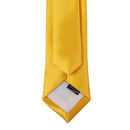Unisex Casual Necktie Skinny Slim Narrow Neck Tie - Solid Golden Yellow