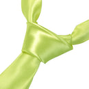 Unisex Casual Necktie Skinny Slim Narrow Neck Tie - Solid Pale Yellow Green