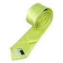 Unisex Casual Necktie Skinny Slim Narrow Neck Tie - Solid Pale Yellow Green