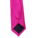 Unisex Casual Necktie Skinny Slim Narrow Neck Tie Solid Shocking Pink