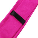 Unisex Casual Necktie Skinny Slim Narrow Neck Tie Solid Shocking Pink
