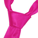 Unisex Casual Necktie Skinny Slim Narrow Neck Tie Solid Shocking Pink