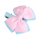 Cute Baby Toddler Double Layered Bow Clip Hair Accessory Headwear Hair Styling Equipment Beauty Supplies Pink And Light Blue