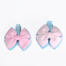 Cute Baby Toddler Double Layered Bow Clip Hair Accessory Headwear Hair Styling Equipment Beauty Supplies Pink And Light Blue