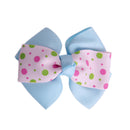 Cute Baby Toddler Double Layered Bow Clip Hair Accessory Headwear Hair Styling Equipment Beauty Supplies Skyblue And Pink