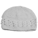 Fashionable Handmade Crochet Beanie Cap Hat for Baby Toddler Kids Winter Warm Clothing Accessory Gift - White