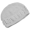 Fashionable Handmade Crochet Beanie Cap Hat for Baby Toddler Kids Winter Warm Clothing Accessory Gift - White