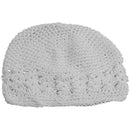 Fashionable Handmade Crochet Beanie Cap Hat for Baby Toddler Kids Winter Warm Clothing Accessory Gift - White