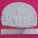 Fashionable Handmade Crochet Beanie Cap Hat for Baby Toddler Kids Winter Warm Clothing Accessory Gift - White
