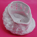 Fashionable Handmade Crochet Beanie Cap Hat for Baby Toddler Kids Winter Warm Clothing Accessory Gift - White