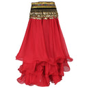 Belly Dance Skirt Chiffon Full Circle Dress Costume Clothes - Red