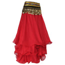 Belly Dance Skirt Chiffon Full Circle Dress Costume Clothes - Red