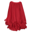 Belly Dance Skirt Chiffon Full Circle Dress Costume Clothes - Red