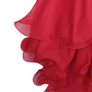 Belly Dance Skirt Chiffon Full Circle Dress Costume Clothes - Red