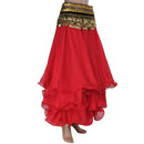Belly Dance Skirt Chiffon Full Circle Dress Costume Clothes - Red
