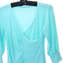 Women Girls ladies Fashionable Wrapped V Neckline Cocktail Club Party Dress Outfit Birthday Gift Light Blue