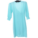 Women Girls ladies Fashionable Wrapped V Neckline Cocktail Club Party Dress Outfit Birthday Gift Light Blue