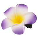 Women Girls Ladies Plumeria Flower Foam Hair Clip Pin Headwear Hair Accessory Purple