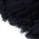 Cute Kids Girls Tulle Satin Ribbon Bowknot Fluffy Elastic Waist Tutu Dress FIT FOR 5-6 Years Black