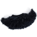 Cute Kids Girls Tulle Satin Ribbon Bowknot Fluffy Elastic Waist Tutu Dress FIT FOR 5-6 Years Black