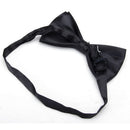 Men's Tuxedo Bow Tie Satin Pure Color Bowtie Necktie Party Wedding Tie Black