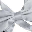 Fashionable Tuxedo Satin Bow Tie For Men Wedding Suit Charms Clothing Accessory - Silver Gray