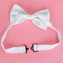 Mens Tuxedo Bow Tie Bowtie Necktie Adjustable Neckband Bowtie Dress Neck Charms Tie - White