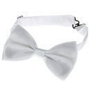 Mens Tuxedo Bow Tie Bowtie Necktie Adjustable Neckband Bowtie Dress Neck Charms Tie - White