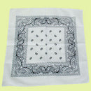 Men Women White With Black Pattern Paisley Bandana Handkerchief Cap Scarf Head Decoration Face Mask Head Tie Wrap