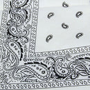Men Women White With Black Pattern Paisley Bandana Handkerchief Cap Scarf Head Decoration Face Mask Head Tie Wrap