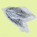 Men Women White With Black Pattern Paisley Bandana Handkerchief Cap Scarf Head Decoration Face Mask Head Tie Wrap