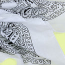 Men Women White With Black Pattern Paisley Bandana Handkerchief Cap Scarf Head Decoration Face Mask Head Tie Wrap