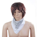 Men Women White With Black Pattern Paisley Bandana Handkerchief Cap Scarf Head Decoration Face Mask Head Tie Wrap