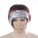 Men Women White With Black Pattern Paisley Bandana Handkerchief Cap Scarf Head Decoration Face Mask Head Tie Wrap