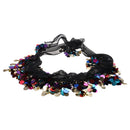 Women Layered Colorful Sequins Golden Beads Metal Coins Belly Wrap Scarf Dance Accessory Black